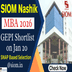 SIOM Nashik MBA Admission 2026: SNAP-Based Selection, GEPI Shortlist on January 20